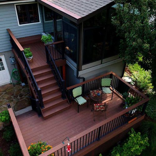 aerial view of deck in backyard lincoln ne